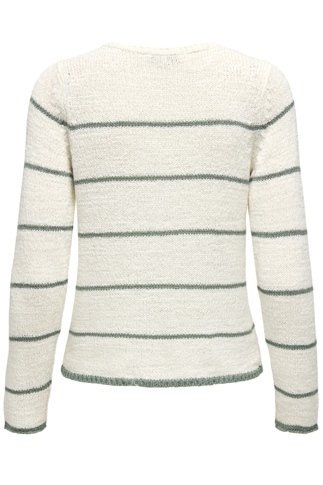 ONLGEENA L/S V-NECK KNT NOOS 15340862 Cloud Dancer/W. Lily Pad